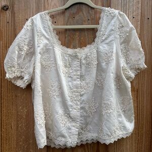NWT Bohme Floral Embroidered Blouse